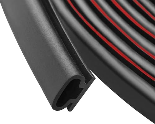 7M Draught Excluder for Doors 9.5 x 6mm Weather Stripping Door Seal Strip D-Shape Self Adhesive Rubber Window Seal Strip for Door Frame Windows Soundproof Insulation, Black