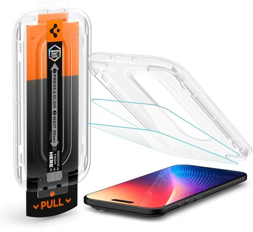 Spigen EZ Fit Pro Schutzfolie [2 Stück] für iPhone Air | Gehärtetes Glas, inkl. Installationskit, Kristallklar, Kratzfest, Hüllenfreundlich, 9H Härte Folie