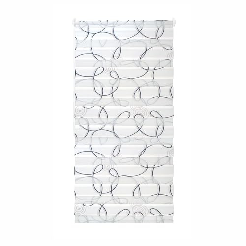 HUGG Doppelrollo Klemmfix ohne Bohren | Sicht- und Sonnenschutz | Stufenlos verstellbar mit Seitenzug | 50 x 150 cm (BxH) | Print ENYA