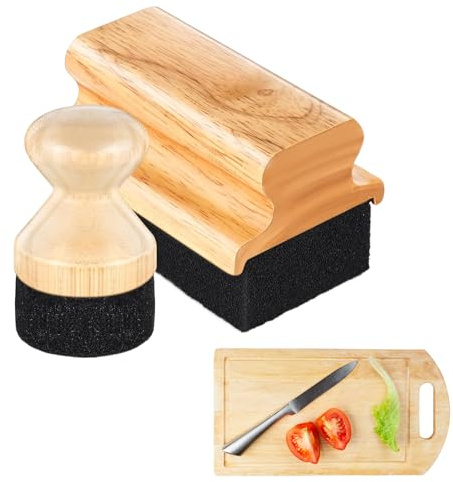 Sghtil Applicatore olio minerale per taglieri, spazzola per macelleria, applicatore per ripristinare utensili da cucina in legno