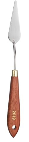 QUARKZMAN Couteaux à Peinture Outil De Peinture 2.87 x 0.87 Rouge/Argent | Lame En Acier Inoxydable En Forme De Larme, 9.06 Longueur, Spatula Couteaux à Peinture Avec Trou Manche En Hêtre