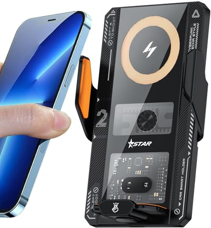 Car Phone Holder Charger - Electric Induction Wireless Charger, 66w Auto-Clamp Mount | Silent Air Vent Cell Phone Holder, Fast Charging Car Wireless, Secure Grip, Compatible with Smartphones