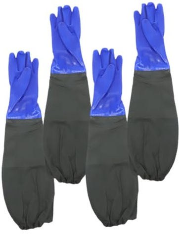 Cabilock 2 Paires de Nettoyage Caoutchouc Longs et Imperméables pour Cuisine de Réutilisables à Épreuve de Eau Protection Jusqu Au Coude Idéaux pour Vaisselle et Entretien des