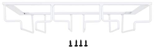 RIZGHWOY Wine Glass Rack, Metal Organizer, Upside Down Hanging Cup Holder for Bar Kitchen, Wine Glass Hanger Rack Wire Wine Glass (3 slot length 30cm wide 22.5cm white)