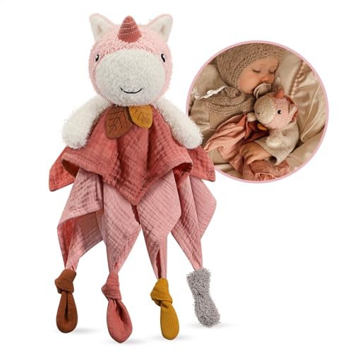 Nueplay Einhorn Schmusetuch, Oeko-TEX, rosa, für Baby & Kleinkinder Mädchen