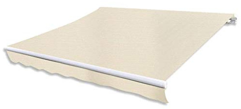 Tenda da sole motorizzata da 400 cm, color crema, retrattile, per giardino, balcone e terrazza, soluzione perfetta per la protezione solare