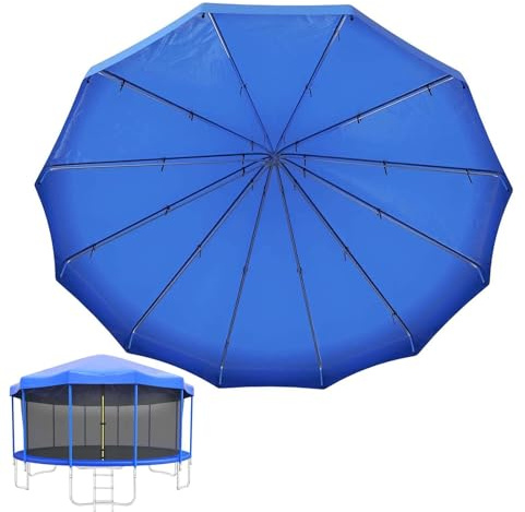 Trampolin Baldachin Zelt Schattenabdeckung - 1,8m bis 4,9m Outdoor Trampolin Schutz - Regen & Sonnenschutz Dach mit strapazierfähigem Rahmenzubehör für ultimativen Sportkomfort