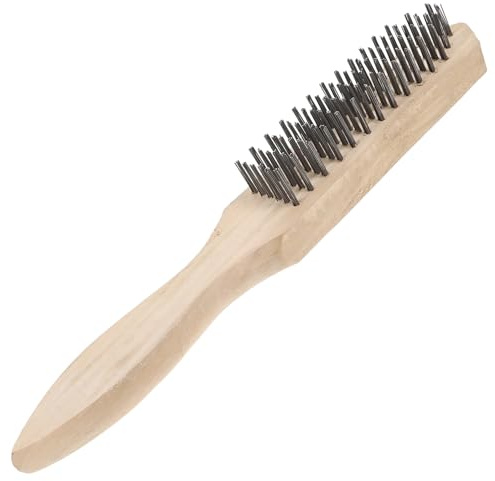 AKOOSY Brosse Métallique Barbecue Robuste avec Manche Bois Épais Brosse à Récurer Gril Multifonction pour Nettoyage Rapide Grills Fours et Plaques de Cuisson
