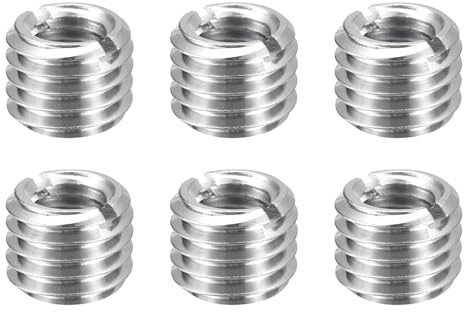 QUARKZMAN 6 Pièces Filetage Réparation Insert M12 x 1.75 Mâle Vers M8 x 1.25 Femelle Filetage 8mm Long Acier Inoxydable Réduction Écrous Métrique Auto-Taraudage Manchons Réducteur Fileté