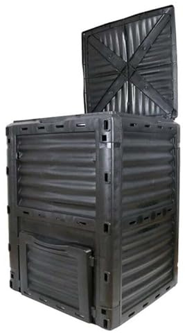 Cubo de compostaje de jardín que ahorra espacio, cubo de residuos de alimentos, aireador, contenedor de compostaje para patio y balcón, caja de compostaje ecológica para un reciclaje eficiente de