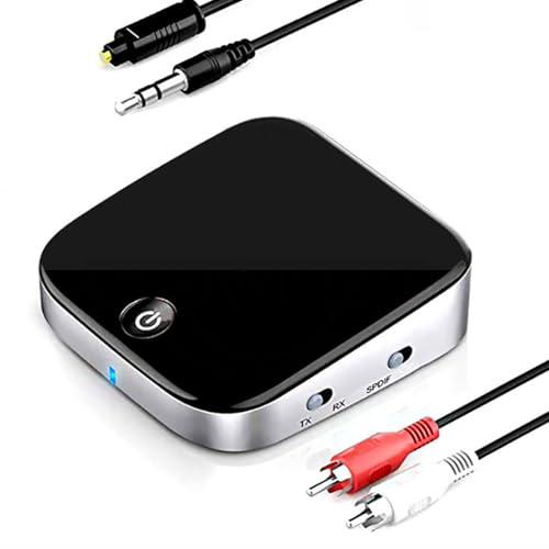 VBESTLIFE Receptor Transmisor Bluetooth 5.0, Adaptador Inalámbrico de Avión 2 en 1 para Vuelo, TV, PC, Gimnasio, Receptor Auxiliar de Audio para Coche, Estéreo Doméstico