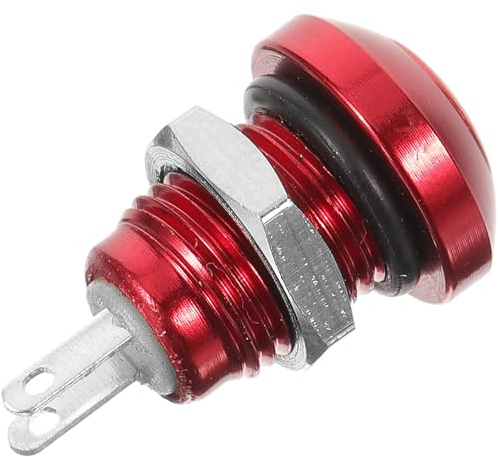 CALLARON Interruttore Pulsante Metallico Momentaneo 8mm Rosso Piccolo Auto 12v per Avviamento Motore Veicoli e Applicazioni Industriali
