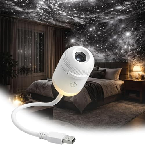 Proyector de Galaxia 2 en 1, luz Nocturna, proyector de Cielo Estrellado HD Ajustable de 360°, lámpara Espacial con proyección de películas deslizantes, decoración de Techo de ensueño (6pcs)