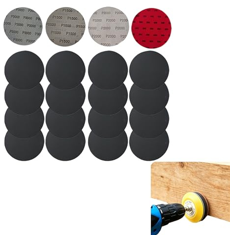 20 discos de lija al agua 1000 2000 3000 y 5000, 150 mm redondos, doble uso húmedo/seco, diseño Hook & Loop, lijadora excéntrica, juego de papel de lija para metal y madera