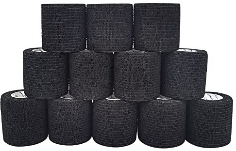 COMOmed selbstklebender verband elastische binde handgelenk bandage pflaster rolle Dog Bandagen Tierische Bandagen Schwarz 5 cm X 12 Bände