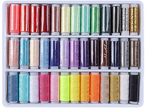 Nähgarn Set Nähmaschinengarn von Polyester Multi Farben zum Quilten Stitching Hand Sewing 39 packs