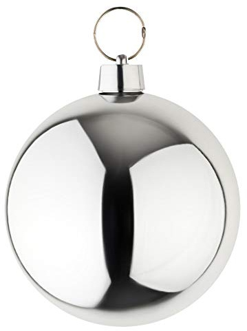 Große Weihnachtskugeln Christbaumkugel Silber 25 cm Durchmesser. Hochwertig für Innen und wetterfest für Aussen. Mit Stahlring zur einfachen und wiederverwendbaren Befestigung