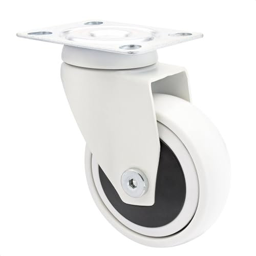 WAGNER Design - 3C - Lenkrolle/Apparaterolle/Transportrolle/Möbelrolle - weiß, Softlauffläche, Durchmesser Ø 75 mm, Kugellager, Tragkraft 75 kg - 01227601