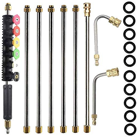 Senmubery Pressure Washer Extension Wands - 120 Inch Power Washer Gutter Cleaning Tools, Telescoping Replacement Lance, Window Cleaner Nozzles Tips