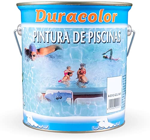 Pintura Durapool para Piscinas al Disolvente - Color Azul - 4 Litros - Resistente al Contacto del Agua - Secado Rápido - Pintura Acrílica de Piscinas - Acabado Semimate - Duracolor