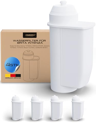 Comedes Filtre à eau pour BRITA Intenza, remplace Bosch Siemens TZ70003, TZ70033, TCZ7003 & Brita Intenza 575491, compatible avec les séries Siemens EQ et Bosch Vero Series (4 pièces)