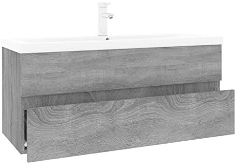 vidaXL Sink Cabinet with Built-in Basin Sink Unit Bathroom Vanity Unit Washbasin Storage Under Sink Cabinet Grey Sonoma Engineered Wood
