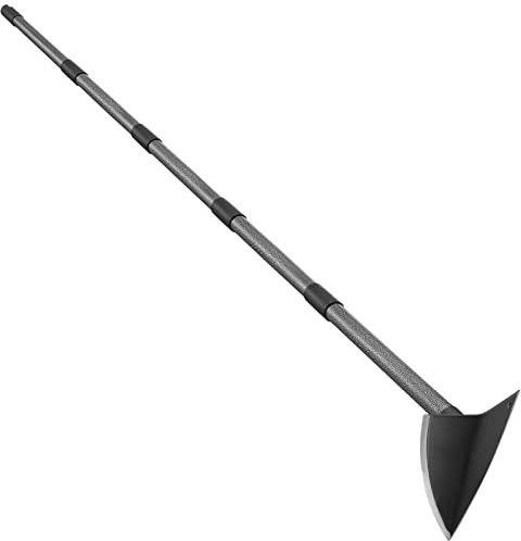 SANDEGOO Hoe Garden Tool,60 Inch Garden Hoe Triangle Gardening Hoe with Sharp Blade for Digging,Weeding,Cutting and Loosing Soil,Adjustable Length Metal Handle(5 FT)