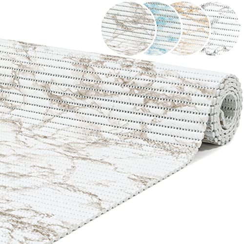ANRO Badematte Weichschaummatte Bad- und Duschvorleger Antirutsch Badläufer Marmor Braun 100x65cm
