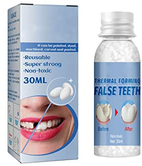 Wttfc Granuli di Riparazione dei Denti, Kit Otturazione Denti, Kit di Riempimento Temporaneo Dente, Cemento per Denti, Perline Termiche Modellabili a Denti Falsi per la Riparazione dei Denti, 60g