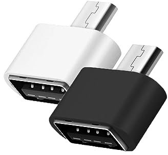 Magnet, Adattatore 2.0 da Micro a USB-A, set di 2 Mix bianco e nero OTG adattatore da Micro a USB-A compatibile con tablet, smartphone Micro USB e dispositivi