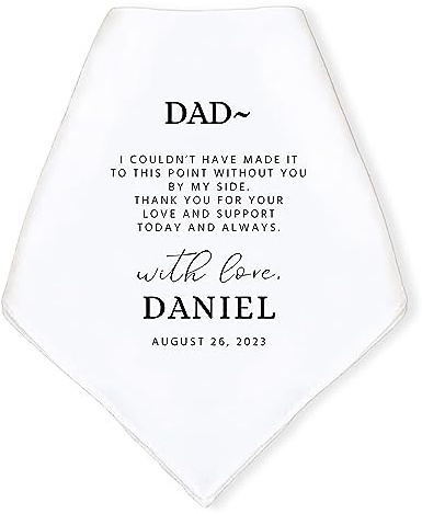 Personalized Dad Wedding Handkerchief | Heartfelt Gift for Father of the Groom | Customized Wedding Gifts For Parents on Wedding Day | Gift for Dad from Groom | Custom Keepsake Elegant Design