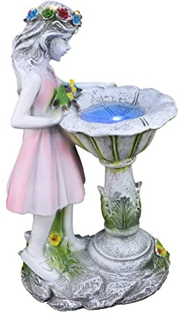 OSALADI 1stk Solarlichtdekoration Statuen Im Freien Solarleuchten Für Außen Solarlaterne Gartenlichter Mädchen Statue Gartenlampe Gartenszene Dekor Outdoor-dekor Beleuchtung Scheinen Harz