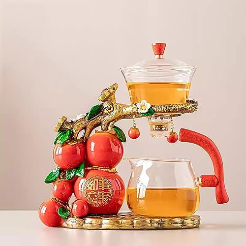 XaEjNzwDT teteras para te Tetera marroqui uego de Cafe Artefacto para Hacer té para Personas perezosas en la Oficina, Juego de té automático Ligero y Lujoso para Hacer té para el hogar(Color:A,Siz
