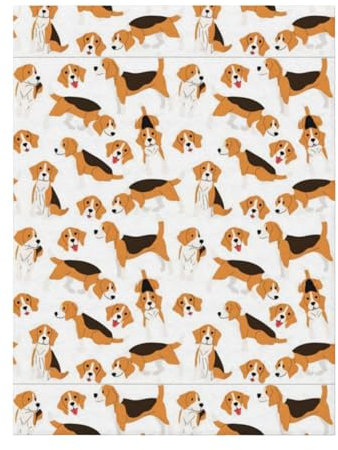 CRJSYCBYB Flanelldecke mit Beagle-Hunde-Motiv, Reisedecke, weiche Plüschdecke