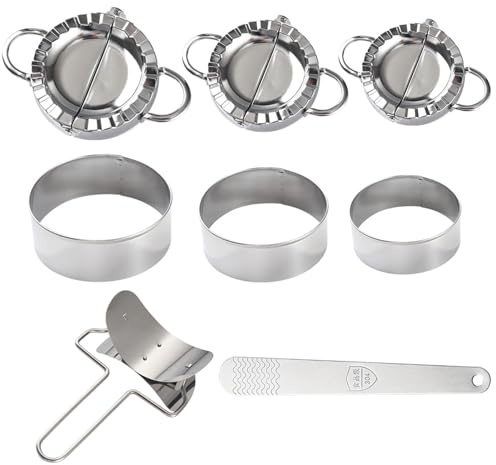 Eterspr 8 st dumplings-tillverkarset, ravioliformare, set med dumplingmakarset i rostfritt stål, lämplig för tillverkning av klimpar, kakor och olika mellanmål