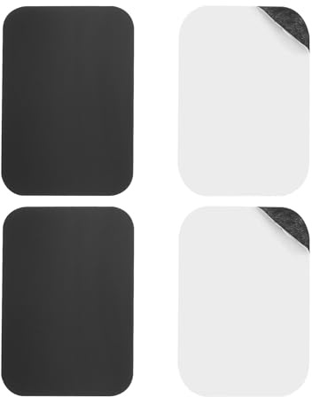 sourcing map Replacement Metal Plates Black Thin Adhesive Back Magnet Stickers for Magnetic Mount Phone Magnet for Phone Case, Holders, 2.56x1.77 (LxW), 4Pcs
