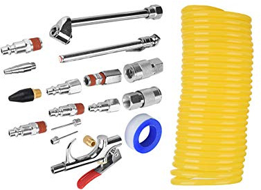 Air Compressor Attachments, Air Compressor Tools 20Pcs Air Compressor Fittings Kit Air Compressor Kit Pneumatic Air Blow Gun Set Pneumatic Tools for Air Compressor Accessories