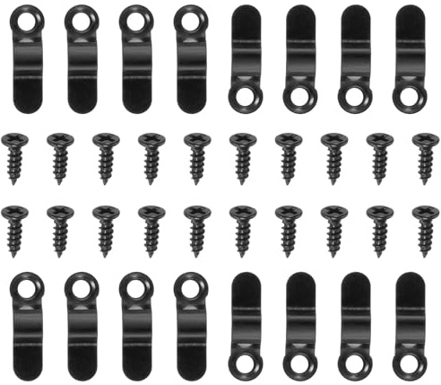 QUARKZMAN 100Pcs Clips de Matériel de Support pour Cadre Photo avec 100 Vis Bouton de Fixation pour Cadre Photo Clips de Support pour Cadre Photo pour Accrocher des Photos, Noir
