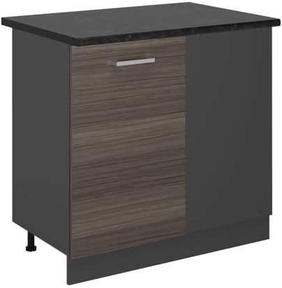 Vicco Eckunterschrank R-Line, Küchen Eckschrank, Edelgrau, 86 cm, AP Anthrazit