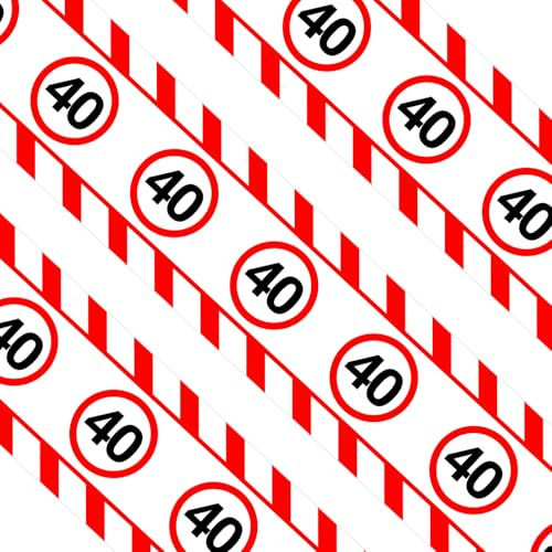 DazzJoy Absperrband 40 Geburtstag Deko, Verkehrsschild Deko 40 Geburtstag Mann Frau, 15m Absperrband Geburtstagsdeko 40, Banner Deko 40. Geburtstags Frauen Männer, 40 Jahre Jubiläum Party Geschenk