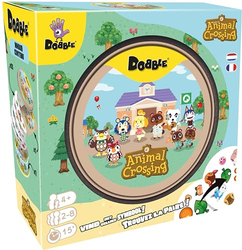 Asmodee - Dobble Animal Crossing - Fun Familie Kartenspiel - Schnelle Beobachtung Spiel - 15 Min Spielzeit - 2-8 Spieler - Alter 4 und älter - Dosen-Box & 55 Karten