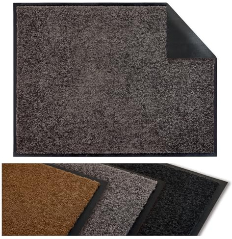 Flandria Tapis d'entrée Anti-poussière, Paillasson de Porte Couloir- Antidérapant, Absorbant et Lavable 40x60 cm Gris Anthracite