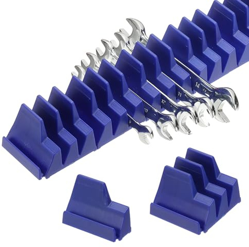 PATIKIL 23pcs Magnetic Wrench Organizer for Tool Box, Magnetic Modular Wrench Organizer Holder Toolbox Universally for 23 Tools Drawer Chest Ratcheting Offset Wrenches, Blue