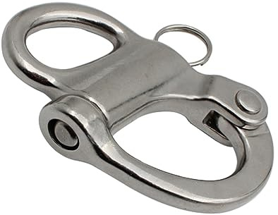 Milisten Crochet à Largage Rapide Acier Inoxydable Manille Fixe à Ressort pour Voiliers et Bateaux Robuste et Durable avec Anneau Acier pour Applications Multiples
