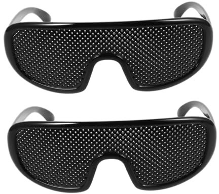 FOMIYES 2 Piezas Gafas De Sol Perforadas Gafas Estenopeicas Para Corrección Montura Negra Ergonómica Para Uso Exterior Para Hombres y Mujeres