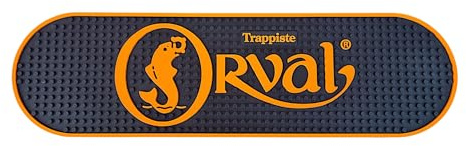 Orval – Tapis de Bar Trapiste en Caoutchouc Antidérapant, Relief Collector, Lavable au Lave-Vaisselle, Forme Ovale
