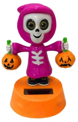 Juguete de baile oscilante para coche, figura solar, esqueleto de calabaza, decoración del tablero de instrumentos | Adorno de Halloween para el hogar, dormitorio, fiesta, movimiento solar, juguete