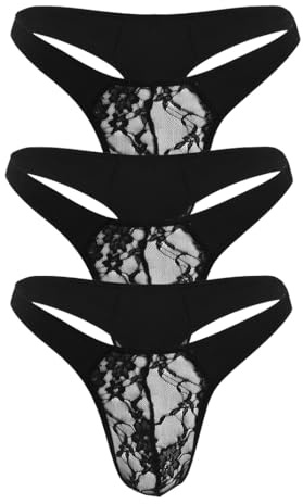 DURINM String Ficelle Homme Lot de 3 Taille Basse Slips sous Vêtement Ultra léger et Respirant Ice Silk pour Micro Maille Respirante pour se détendre la Nuit