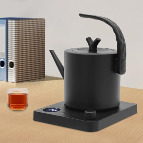 Bollitore elettrico a collo di cigno in acciaio inox con regolazione della temperatura 40-100°C, 1L elettrico Gooseneck Kettle con riscaldamento rapido, funzione di mantenimento al caldo, display