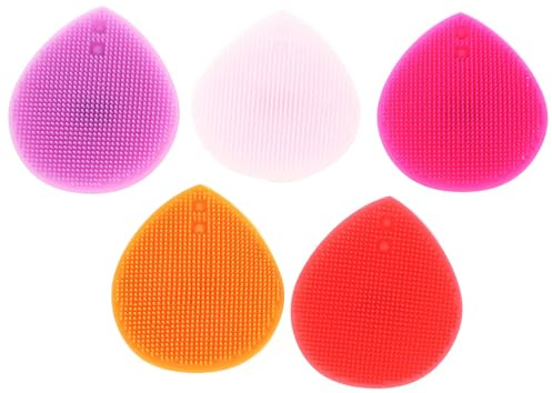WATIIFUFU 5 Stück Teiliges Herzförmige Silikon massagebürsten Doppelseitig mit Hochdichten Borsten Ergonomisch Weich für Kopfhaut und Gesicht Pflege
